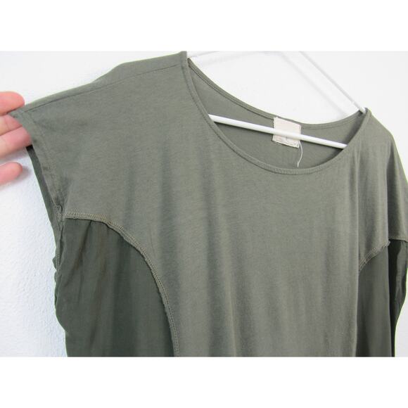 T.la Small Provincetown Top Anthropologie Women's Olive Green Tunic Split Hem - Picture 3 of 7